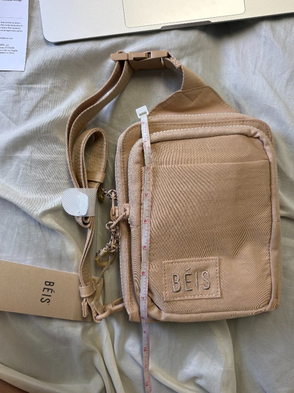 NWT BEIS All-In-One Sling Beige Crossbody Bag